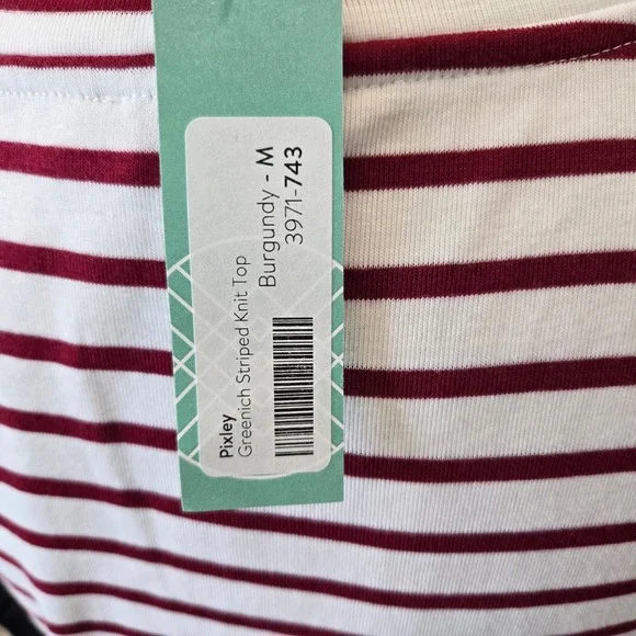 NEW Long Sleeve Womens Shirt Size M Decorative Side Slits Elbow Patches Nautical - Picture 6 of 9